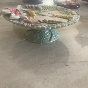 Vintage Fitz and Floyd tiered platter floral